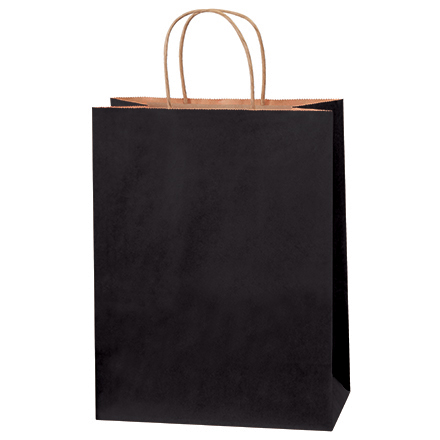 10 x 5 x 13" Black Tinted Shopping Bags