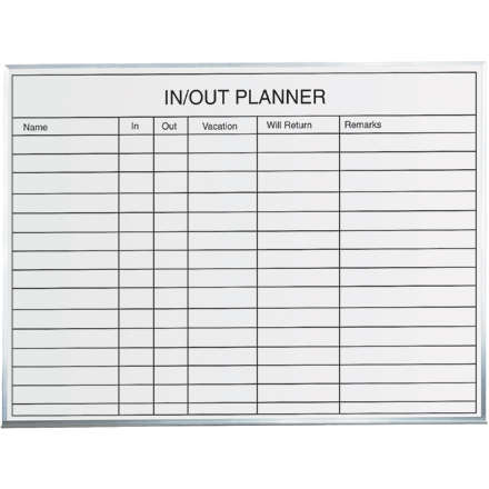 3 x 2' In/Out Staff Dry Erase Board